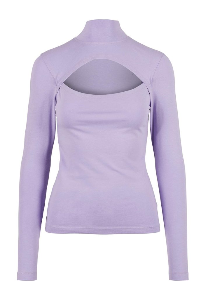 Bluza cu guler inalt si decupaj frontal-FEMEI/IMBRACAMINTE/Bluze-IMBRACAMINTE/Bluze