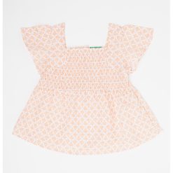 Bluza cu imprimeu si decolteu patrat-FETE/IMBRACAMINTE/Bluze-IMBRACAMINTE/Bluze