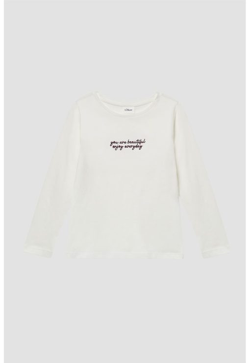 Bluza cu mesaj text brodat-FETE/IMBRACAMINTE/Bluze-IMBRACAMINTE/Bluze