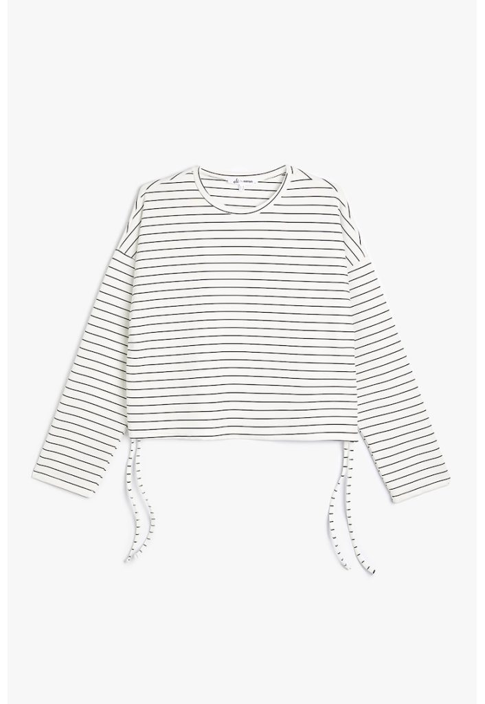 Bluza cu model in dungi si maneci cazute-FEMEI/IMBRACAMINTE/Bluze-IMBRACAMINTE/Bluze
