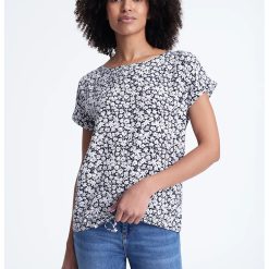 Bluza cu snur la terminatie si maneci scurte-FEMEI/IMBRACAMINTE/Bluze-IMBRACAMINTE/Bluze