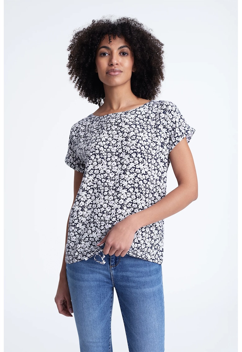 Bluza cu snur la terminatie si maneci scurte-FEMEI/IMBRACAMINTE/Bluze-IMBRACAMINTE/Bluze