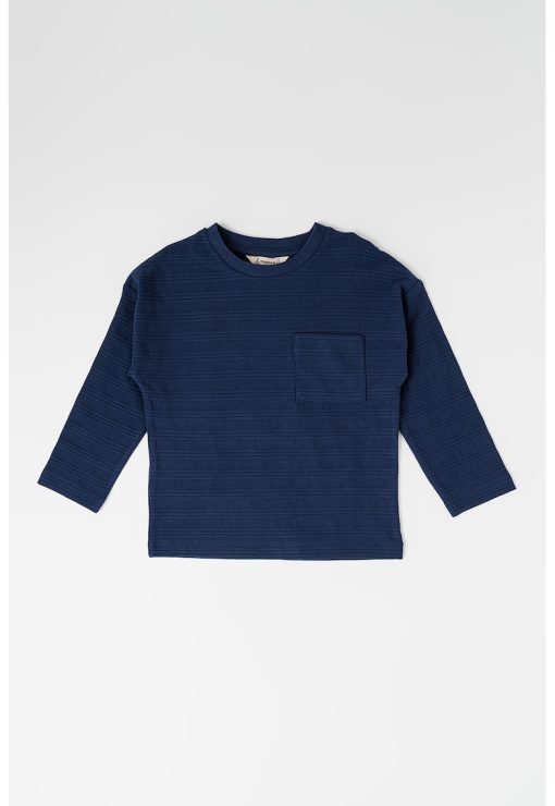 Bluza de bumbac cu buzunar aplicat pe piept-BAIETI/IMBRACAMINTE/Bluze-IMBRACAMINTE/Bluze