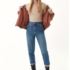 Bluza de bumbac cu fenta cu capse-FEMEI/IMBRACAMINTE/Bluze-IMBRACAMINTE/Bluze