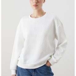 Bluza de trening cu aspect matlasat-FEMEI/IMBRACAMINTE/Hanorace-IMBRACAMINTE/Hanorace