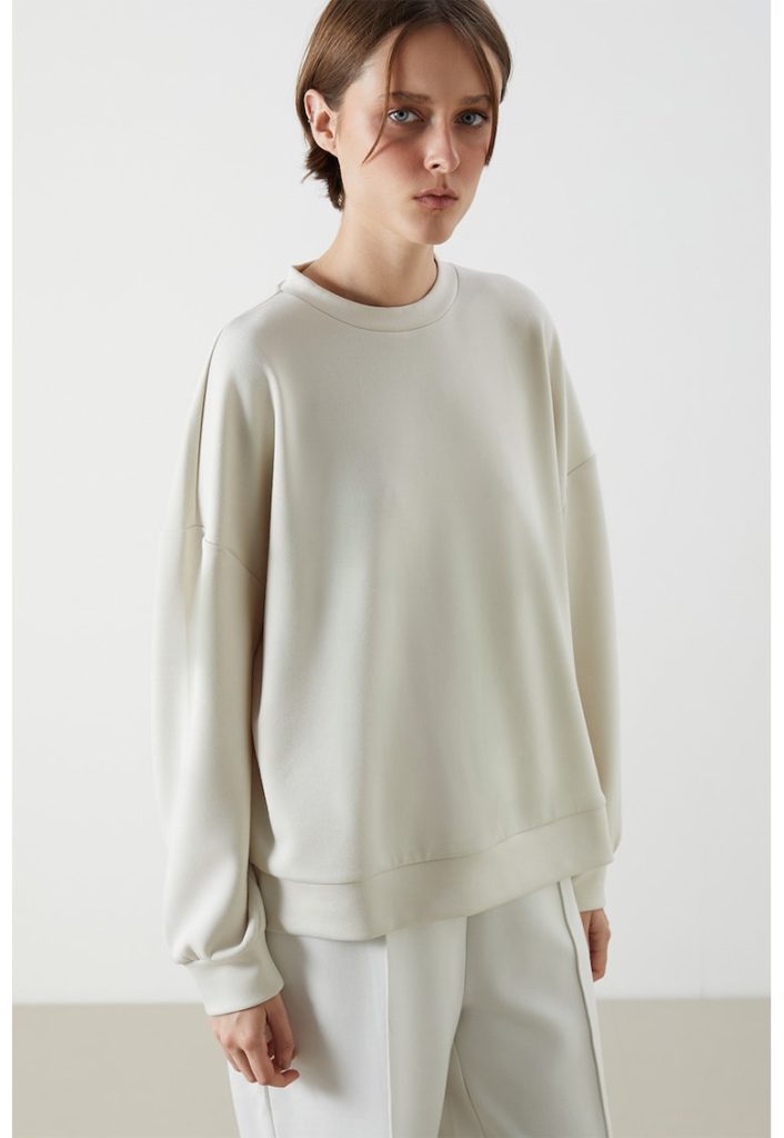 Bluza de trening cu maneci cazute-FEMEI/IMBRACAMINTE/Hanorace-IMBRACAMINTE/Hanorace