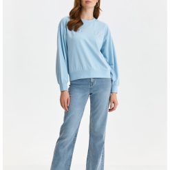 Bluza de trening cu text stralucitor-FEMEI/IMBRACAMINTE/Hanorace-IMBRACAMINTE/Hanorace