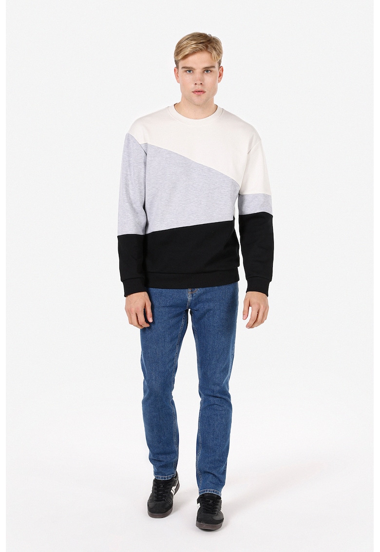 Bluza de trening din amestec de bumbac cu decolteu la baza gatului-BARBATI/IMBRACAMINTE/Hanorace-IMBRACAMINTE/Hanorace