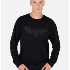 Bluza de trening din bumbac cu imprimeu grafic-BARBATI/IMBRACAMINTE/Hanorace-IMBRACAMINTE/Hanorace