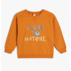 Bluza de trening din bumbac cu imprimeu text-BAIETI/IMBRACAMINTE/Bluze-IMBRACAMINTE/Bluze