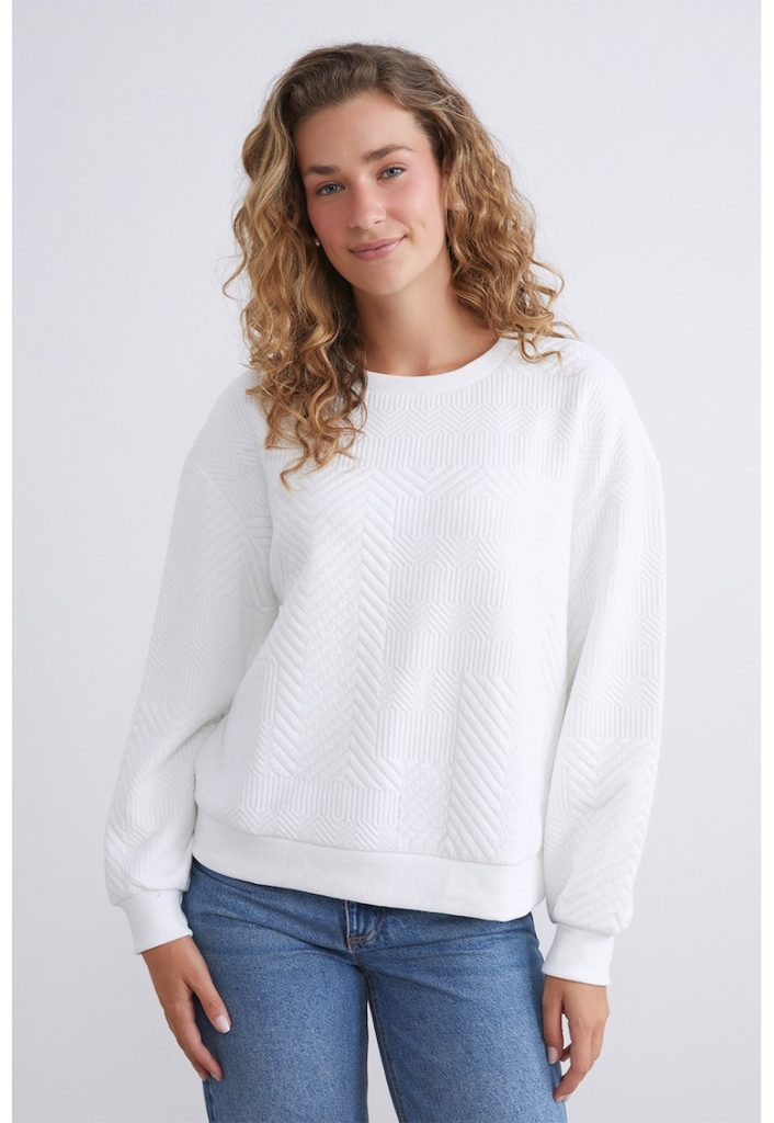Bluza de trening texturata cu maneci cazute-FEMEI/IMBRACAMINTE/Hanorace-IMBRACAMINTE/Hanorace