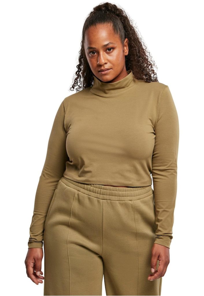 Bluza din amestec de bumbac cu guler inalt-FEMEI/IMBRACAMINTE/Bluze-IMBRACAMINTE/Bluze