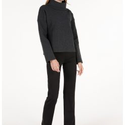 Bluza din amestec de bumbac cu guler inalt-FEMEI/IMBRACAMINTE/Bluze-IMBRACAMINTE/Bluze