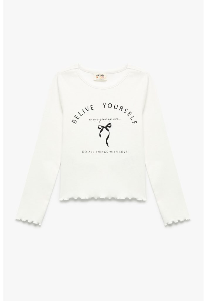 Bluza din amestec de bumbac cu terminatii valurite-FETE/IMBRACAMINTE/Bluze-IMBRACAMINTE/Bluze