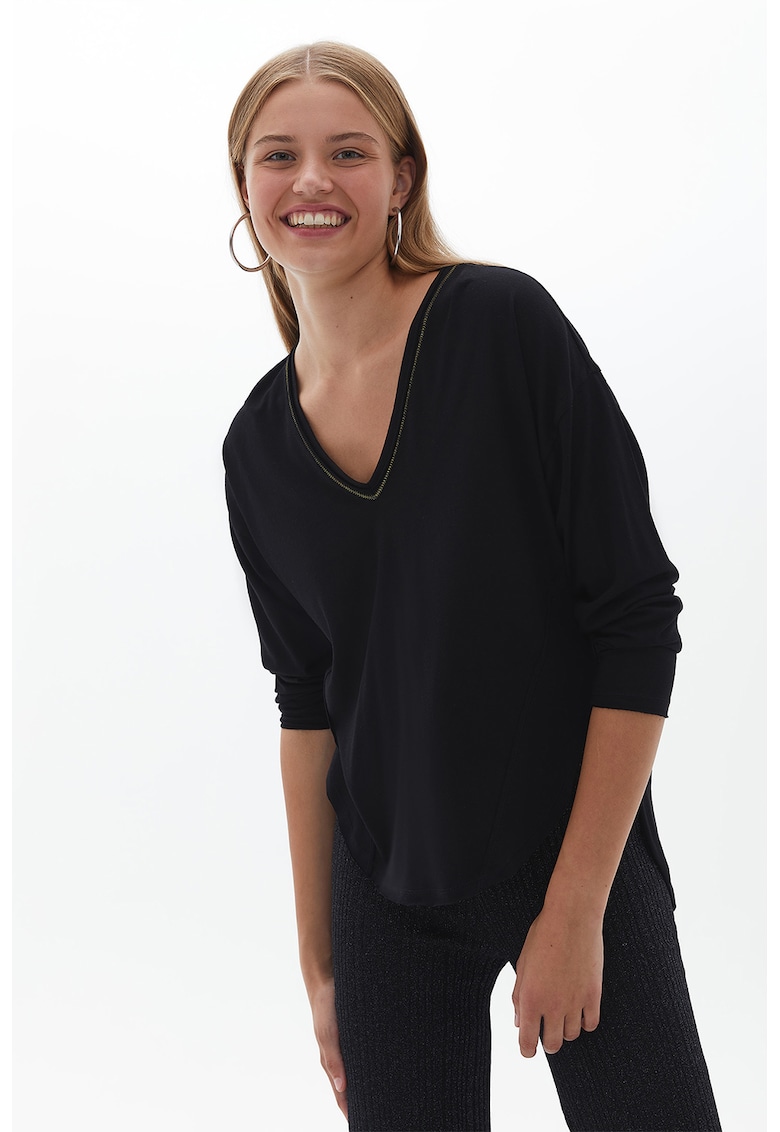 Bluza din amestec de modal cu decolteu in V-FEMEI/IMBRACAMINTE/Bluze-IMBRACAMINTE/Bluze