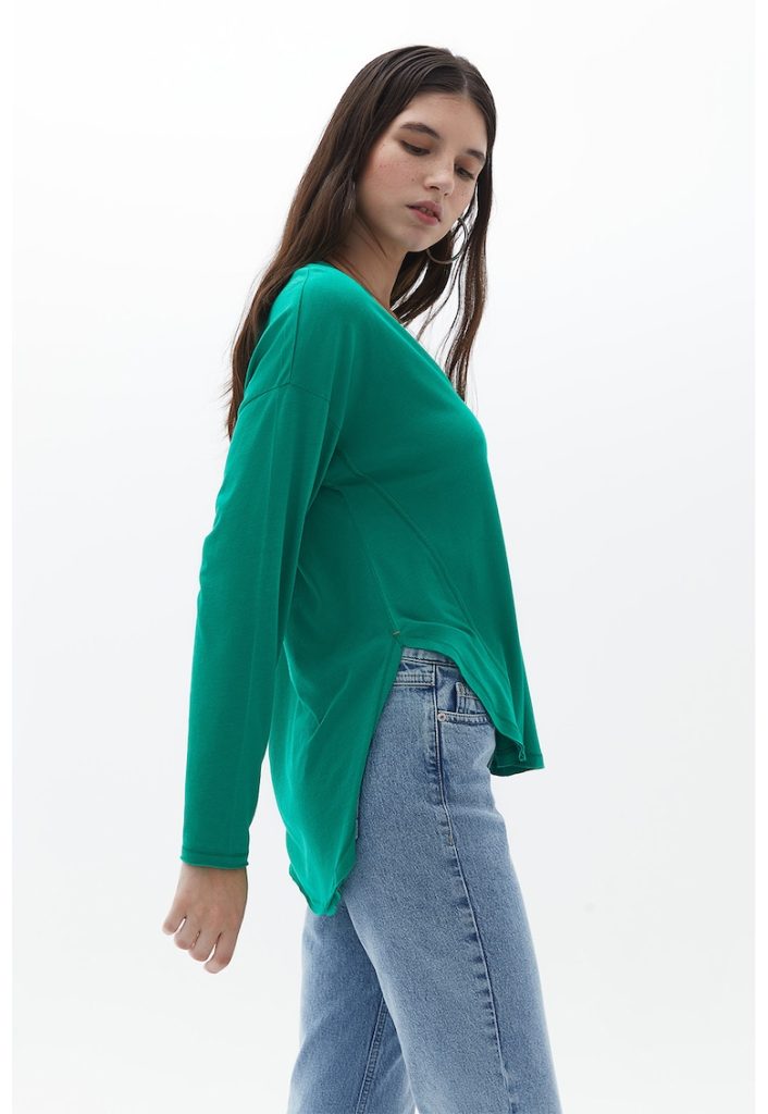 Bluza din amestec de modal cu decolteu in V-FEMEI/IMBRACAMINTE/Bluze-IMBRACAMINTE/Bluze