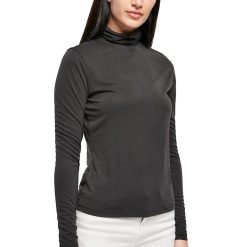 Bluza din amestec de modal cu guler inalt-FEMEI/IMBRACAMINTE/Bluze-IMBRACAMINTE/Bluze