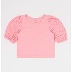 Bluza din bumbac cu maneci cu imprimeu grafic-FETE/IMBRACAMINTE/Bluze-IMBRACAMINTE/Bluze