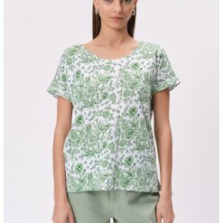 Bluza lejera cu decupaj pe partea din spate si maneci scurte-FEMEI/IMBRACAMINTE/Bluze-IMBRACAMINTE/Bluze