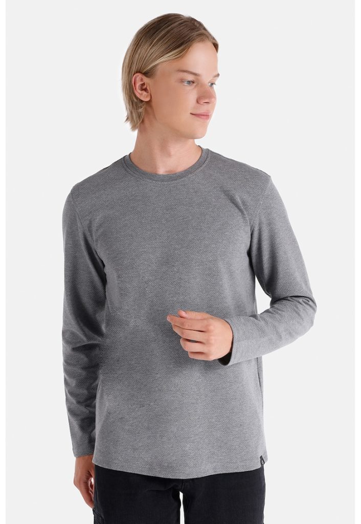 Bluza regular fit cu decolteu la baza gatului-BARBATI/IMBRACAMINTE/Bluze-IMBRACAMINTE/Bluze