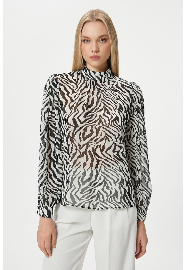Bluza semitransparenta cu imprimeu zebra-FEMEI/IMBRACAMINTE/Bluze-IMBRACAMINTE/Bluze