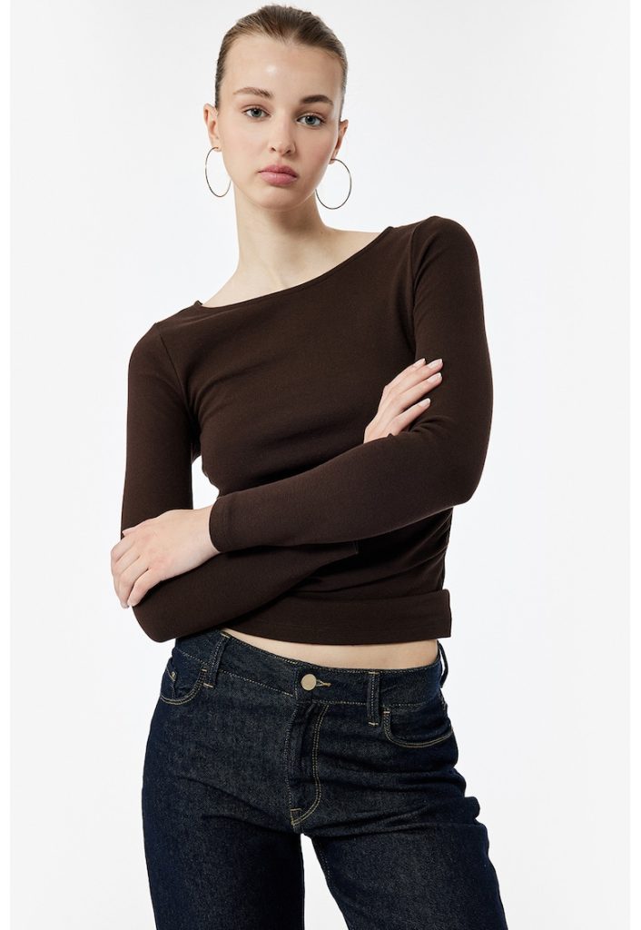 Bluza slim-fit cu fronseuri-FEMEI/IMBRACAMINTE/Bluze-IMBRACAMINTE/Bluze