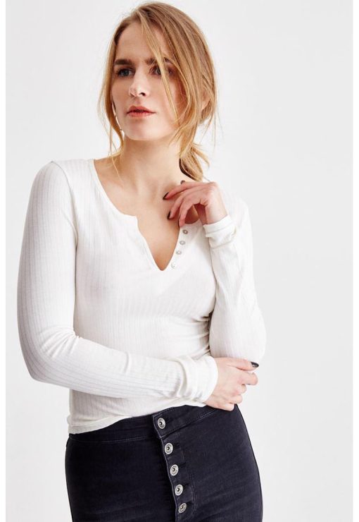 Bluza slim fit cu striatii-FEMEI/IMBRACAMINTE/Bluze-IMBRACAMINTE/Bluze