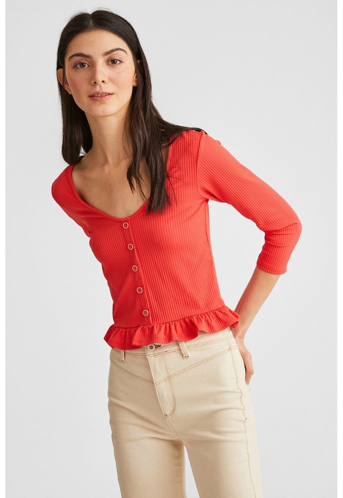 Bluza striata cu nasturi decorativi-FEMEI/IMBRACAMINTE/Bluze-IMBRACAMINTE/Bluze