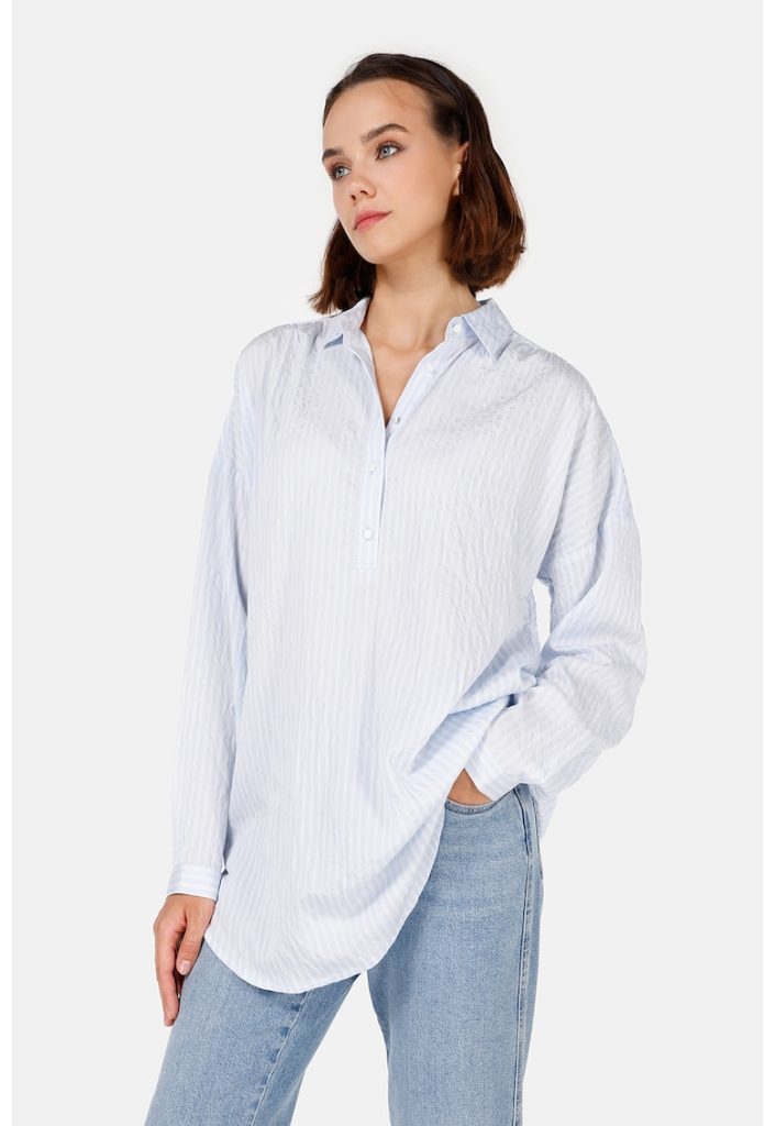 Bluza supradimensionata cu guler ascutit-FEMEI/IMBRACAMINTE/Bluze-IMBRACAMINTE/Bluze