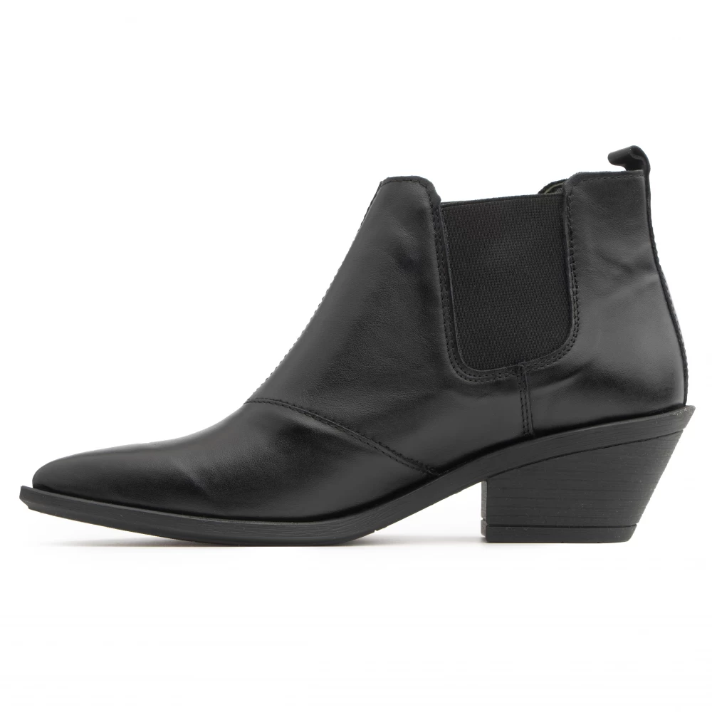 Botine piele 454 negru-Ghete si botine-Ghete si botine