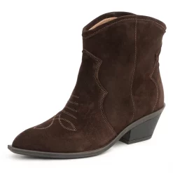 Botine piele 651 maro velur-Ghete si botine-Ghete si botine