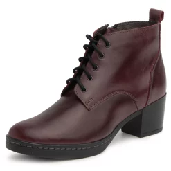 Botine piele naturala 652 bordo-Ghete si botine-Ghete si botine