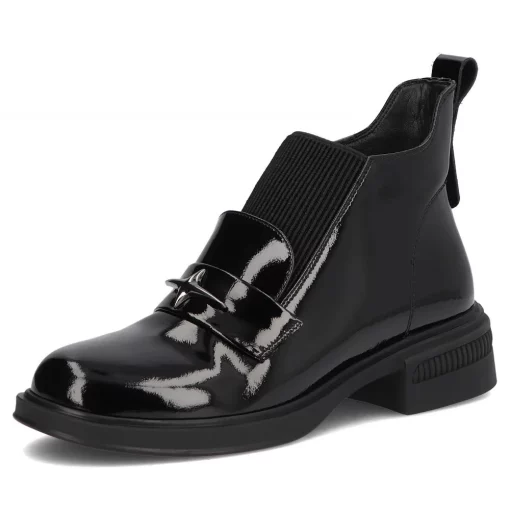 Botine piele naturala 7313 negru-Ghete si botine-Ghete si botine