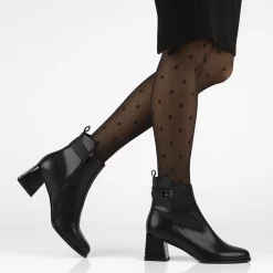 Botine piele naturala 7364 negru-Ghete si botine-Ghete si botine