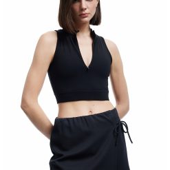 Bustiera crop cu fermoar-FEMEI/SPORT/Tricouri si bustiere-SPORT/Tricouri si bustiere