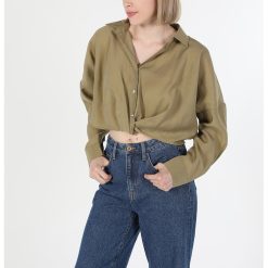 Camasa crop cu maneci cazute-FEMEI/IMBRACAMINTE/Camasi-IMBRACAMINTE/Camasi