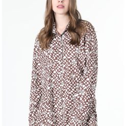 Camasa cu imprimeu si guler ascutit-FEMEI/IMBRACAMINTE/Camasi-IMBRACAMINTE/Camasi