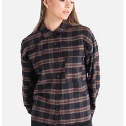 Camasa cu maneci lungi si model in carouri-FEMEI/IMBRACAMINTE/Camasi-IMBRACAMINTE/Camasi