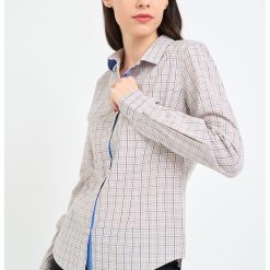 Camasa cu maneci lungi si model in carouri-FEMEI/IMBRACAMINTE/Camasi-IMBRACAMINTE/Camasi