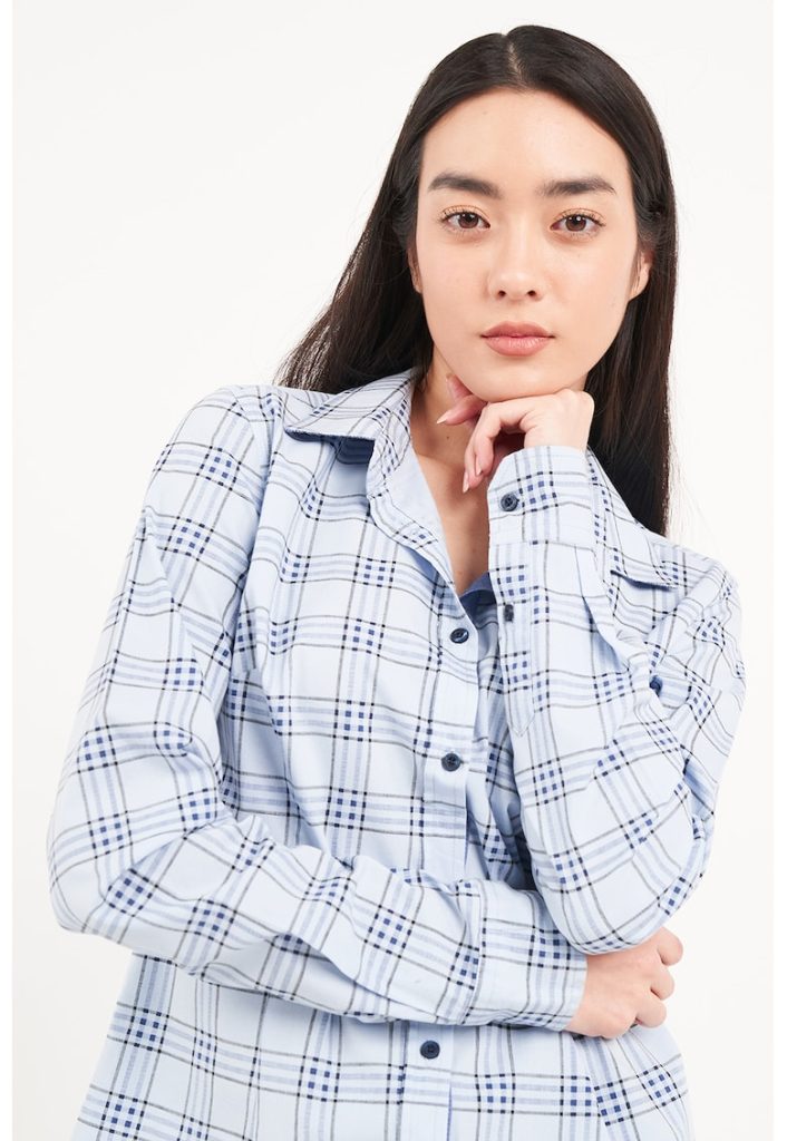 Camasa cu maneci lungi si model in carouri-FEMEI/IMBRACAMINTE/Camasi-IMBRACAMINTE/Camasi