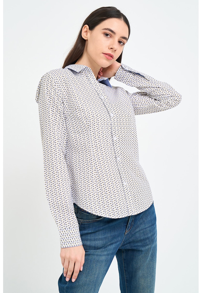 Camasa cu model si guler ascutit-FEMEI/IMBRACAMINTE/Camasi-IMBRACAMINTE/Camasi