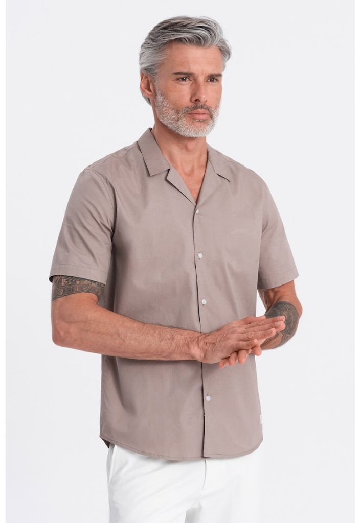 Camasa de bumbac cu maneci scurte-BARBATI/IMBRACAMINTE/Camasi-IMBRACAMINTE/Camasi