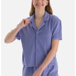 Camasa de plaja din amestec de bumbac-FEMEI/GENTI SI ACCESORII/Costume de baie-GENTI SI ACCESORII/Costume de baie