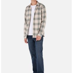 Camasa din bumbac cu model in carouri si buzunar aplicat-BARBATI/IMBRACAMINTE/Camasi-IMBRACAMINTE/Camasi