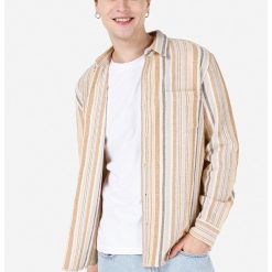 Camasa din bumbac cu model in dungi-BARBATI/IMBRACAMINTE/Camasi-IMBRACAMINTE/Camasi