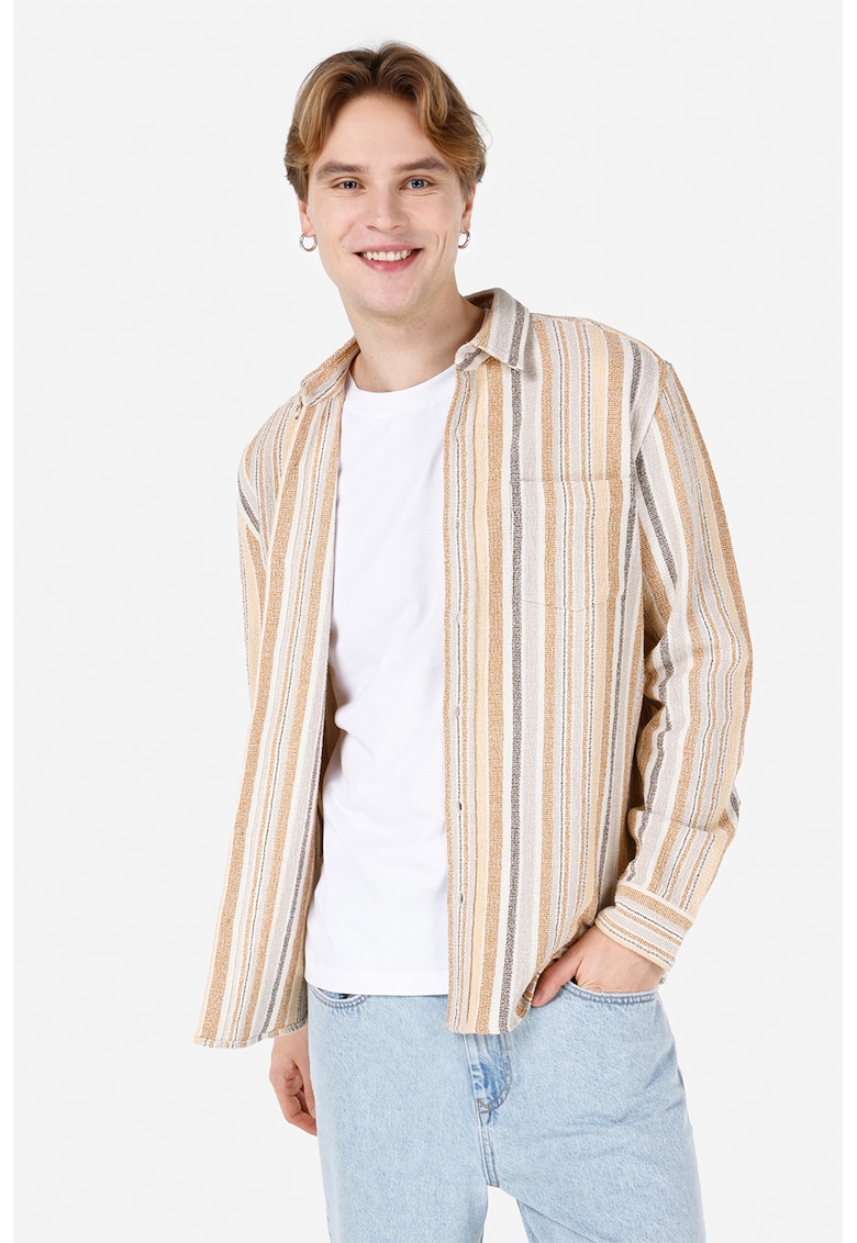 Camasa din bumbac cu model in dungi-BARBATI/IMBRACAMINTE/Camasi-IMBRACAMINTE/Camasi
