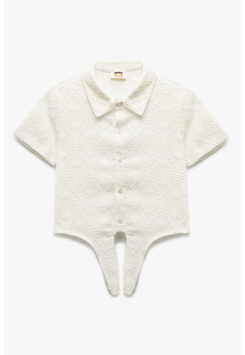 Camasa din dantela Sangallo cu terminatie cu snur de ajustare-FETE/IMBRACAMINTE/Camasi-IMBRACAMINTE/Camasi