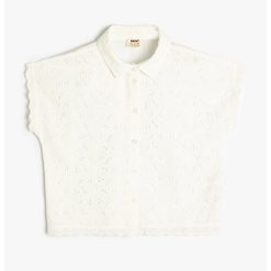 Camasa fara maneci cu detalii cu perforatii-FETE/IMBRACAMINTE/Camasi-IMBRACAMINTE/Camasi