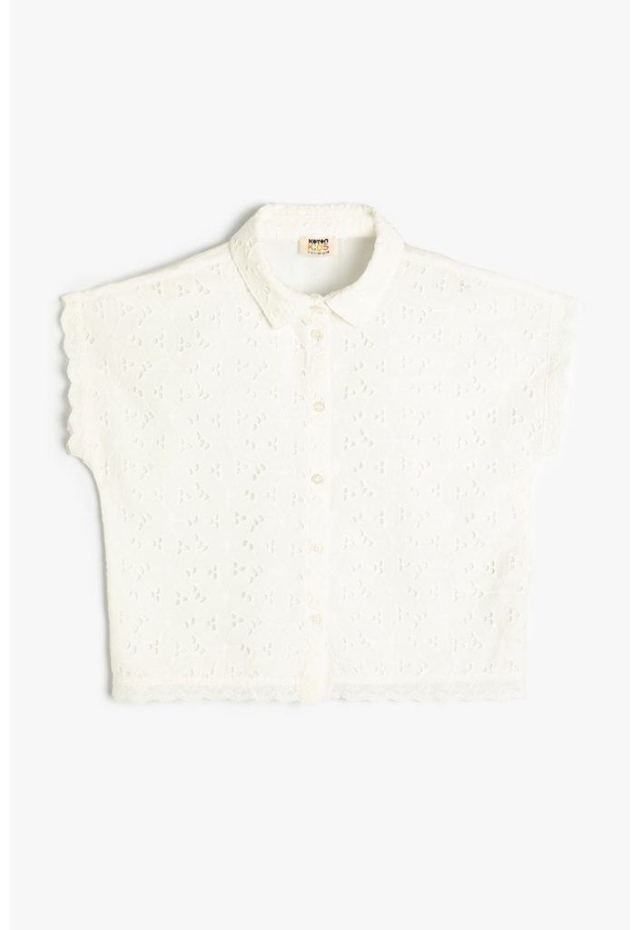 Camasa fara maneci cu detalii cu perforatii-FETE/IMBRACAMINTE/Camasi-IMBRACAMINTE/Camasi