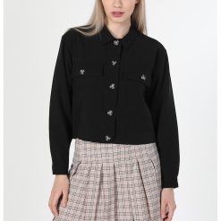 Camasa regular fit cu buzunare pe piept-FEMEI/IMBRACAMINTE/Camasi-IMBRACAMINTE/Camasi